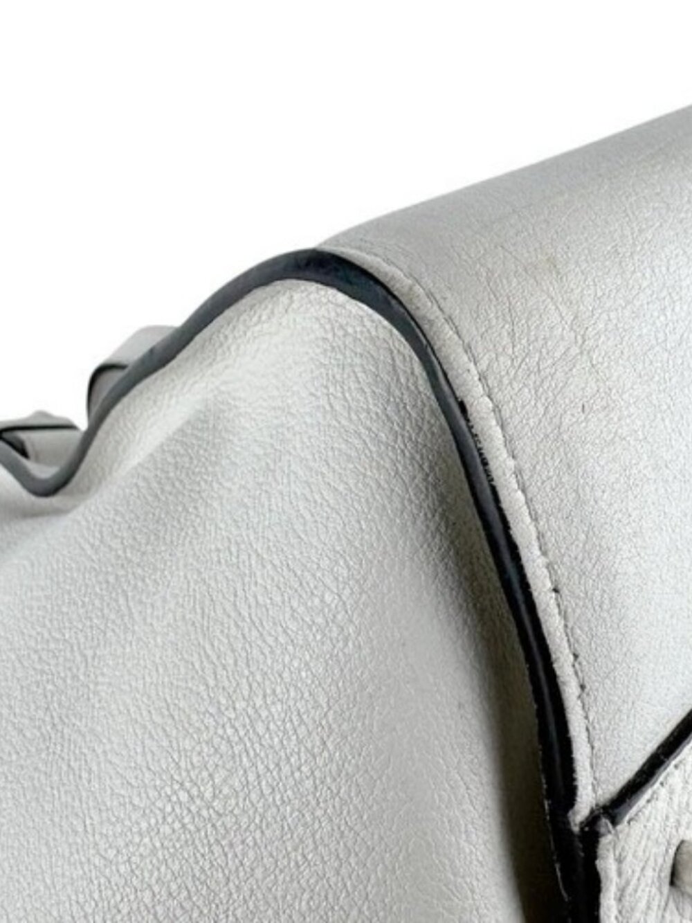 Auth LOEWE Hammock Shoulder Bag Handbag White Leather/Silvertone - z8614 - Picture 7 of 12